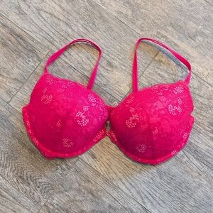 Victoria Secrets Lace Very Sexy Push-Up Bra in Vibrant Pink Size 38D